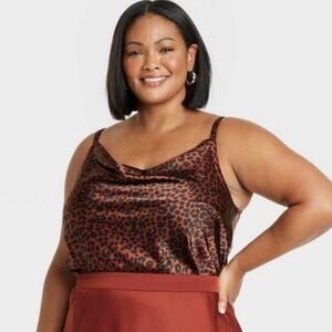 NWT Size 1x ava‎ and Viv brown and black animal print tank top